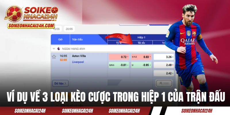 Kèo Hiệp 1 - Nghệ Thuật Cá Cược 45 Phút Đầu Trận Đấu Ví dụ về 3 loại kèo cược trong hiệp 1 của trận đấu